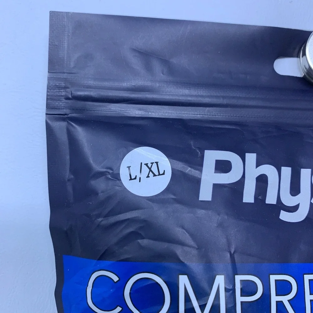 PhysFlex Unisex L/XL Black 20-30mmHg Targeted Support Compression Socks
